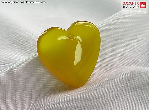 مدال عقیق زرد طرح قلب [شرف الشمس] - 64495